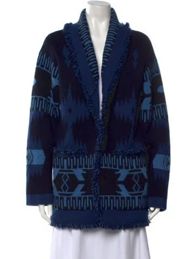 Pre-owned Alanui Cashmere Patterned Sweater In Blue