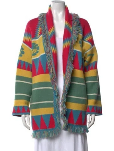 Pre-owned Alanui Cashmere Patterned Sweater In Green