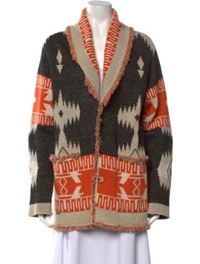 Pre-owned Alanui Cashmere Patterned Sweater In Orange