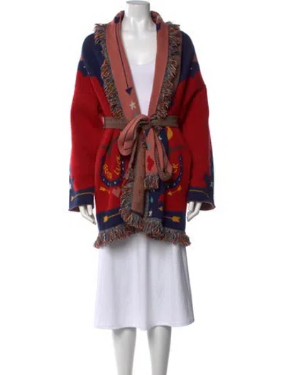 Pre-owned Alanui Cashmere Patterned Sweater In Red