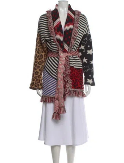 Pre-owned Alanui Cashmere Patterned Sweater In White