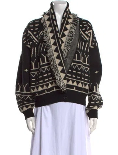 Pre-owned Alanui Cashmere Printed Sweater In Black