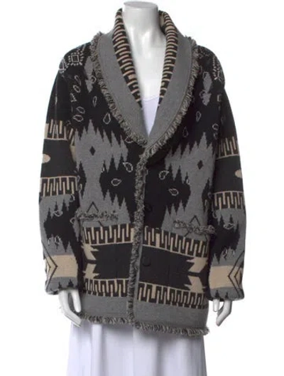 Pre-owned Alanui Cashmere Printed Sweater In Black