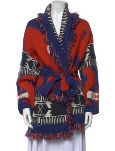 Pre-owned Alanui Cashmere Printed Sweater In Blue