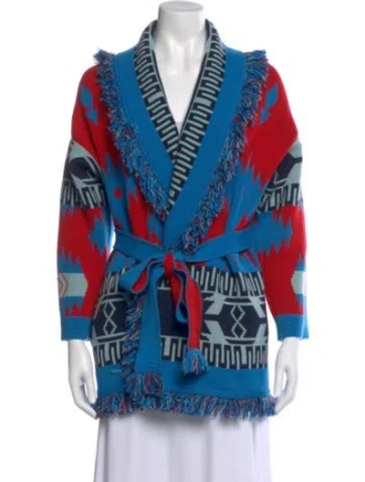 Pre-owned Alanui Cashmere Printed Sweater In Blue