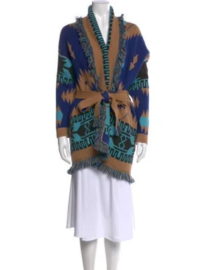 Pre-owned Alanui Cashmere Printed Sweater In Blue