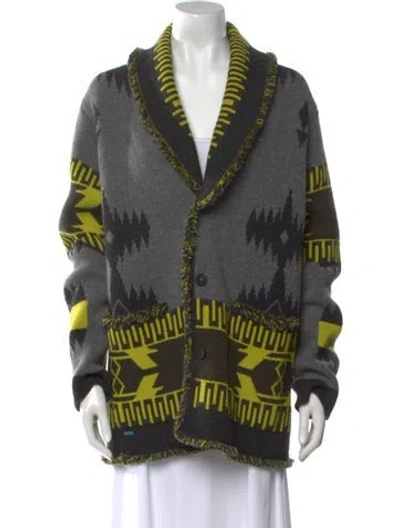 Pre-owned Alanui Cashmere Printed Sweater In Green