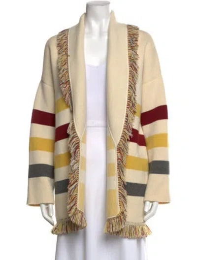 Pre-owned Alanui Cashmere Striped Sweater In Neutral