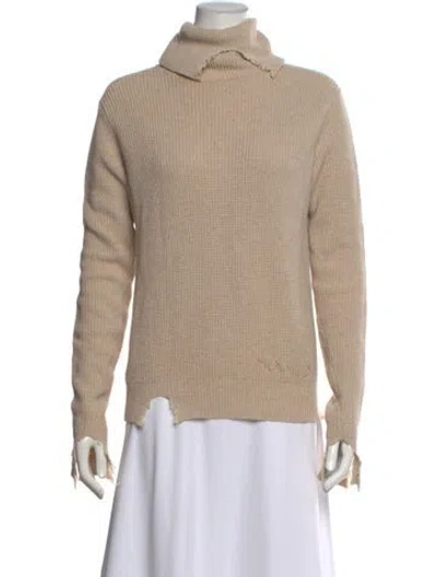 Pre-owned Alanui Cashmere Turtleneck Sweater In Neutrals