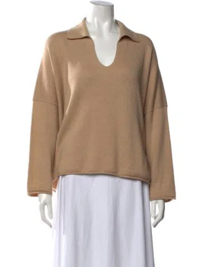 Pre-owned Alanui Cashmere V-neck Sweater In Neutrals