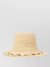 Alanui Chasing The Shadows Fringed Shell-detail Hat In Neutral