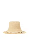 Alanui Chasing The Shadows Fringed Shell-detail Hat In Nude