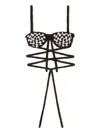 Alanui Check-pattern Crochet Bra In Schwarz