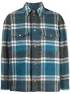 Alanui Patterned Wool Shirt With Flap Pockets In Blau