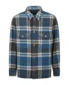 Alanui Patterned Wool Shirt With Flap Pockets In Blue
