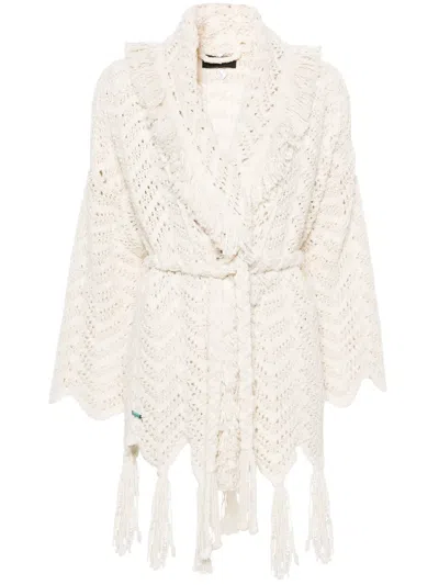 ALANUI CHEVRON-KNIT FRINGED CARDIGAN