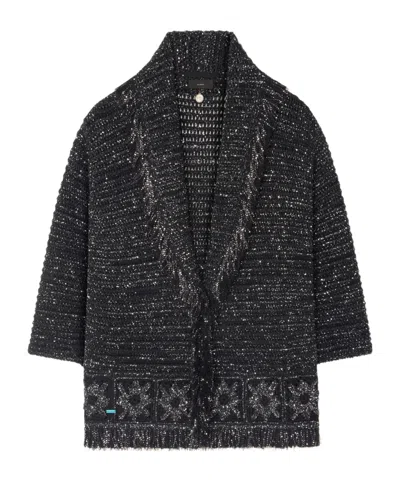 ALANUI CITY LIGHTS FRINGED SEQUIN CARDIGAN