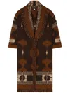 Alanui Icon Jaquard Coat In Coffee/dakar
