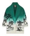 Alanui Wave Bloom Fringed Cardi-coat In Green