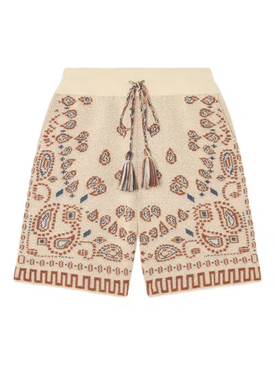 Alanui Cotton Bermuda Shorts In Neutral