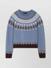 Alanui Sweet Winter Wool Crewneck Jumper In Blue