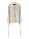 Alanui Cotton Blend Knit Cardigan In Beige