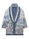 Alanui Icon Jacquard Cardigan In Blanco
