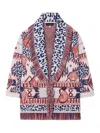 Alanui Knitwear Wrap With Fringed Shawl Collar In Multi