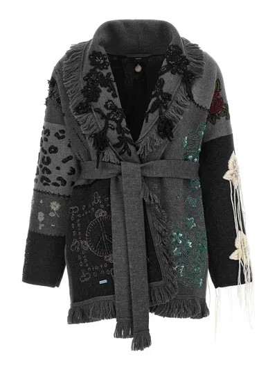 Alanui Midnight In Manhattan Cardigan In Black