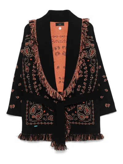Alanui Jacquard Bandana Cardigan In Black