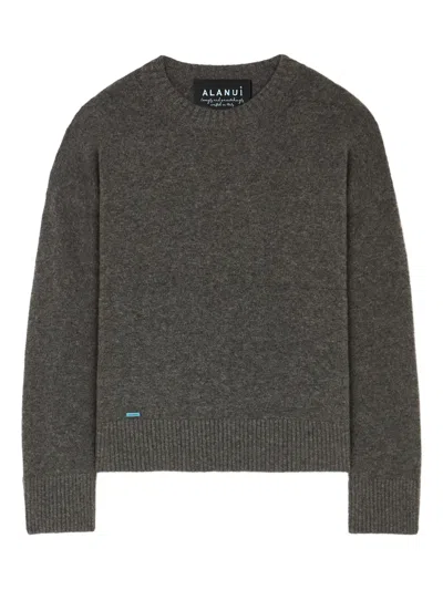 Alanui Crew-neck Cashmere-blend Sweater In Gray