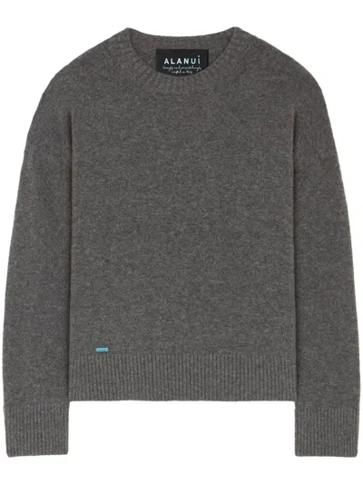 Alanui Crew-neck Cashmere-silk Blend Jumper In Grey