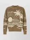 Alanui Crew Neck Silk Blend Sweater With Embroidery