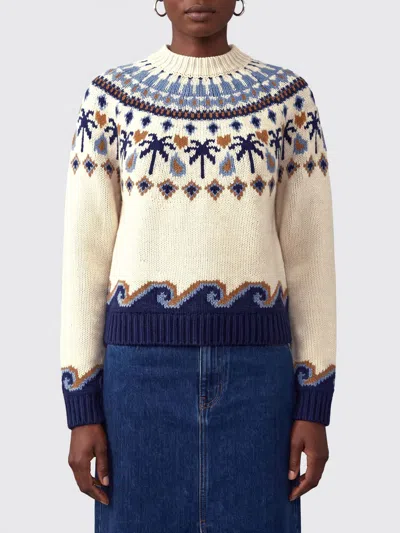 Alanui Crewneck Jumper In Virgin Wool With Ethnic Jacquard Motif In Multi