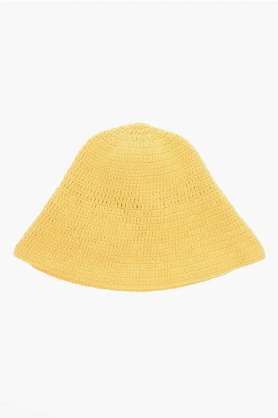 Alanui Crochet Bucket Hat In Yellow