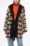 Alanui Crochet Cotton Kimono Fit Cardigan With Belt In Multi