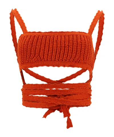 Alanui Crochet-knit Sleeveless Top In Red
