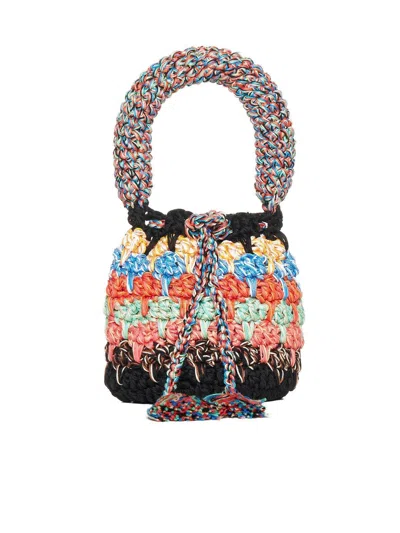 ALANUI CROCHET KNITTED DRAWSTRING BUCKET BAG