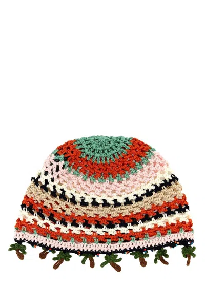 Alanui Crochet Knitted Sunny Hat In Multicolour