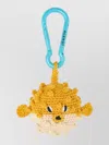 Alanui Crochet Puffer Fish Artisanal Keyring Charm In Yellow