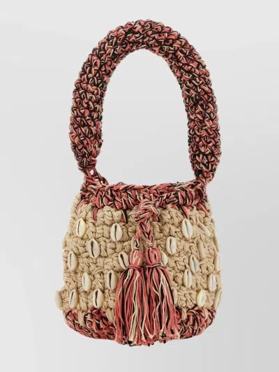 Alanui Crochet Seashell Mini Bag In Beige