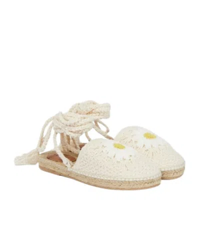 Alanui Daisy Crochet Espadrilles In White