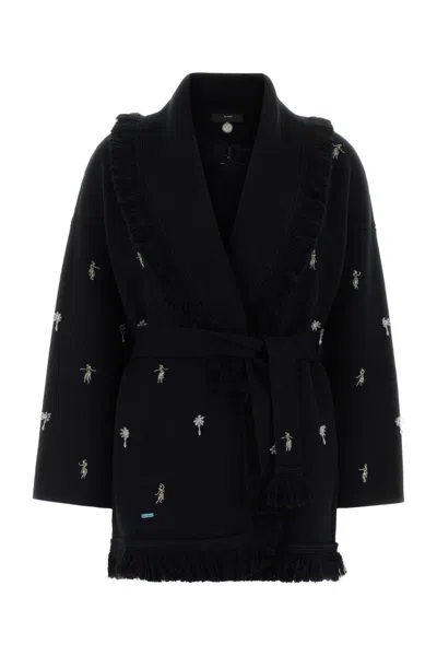 Alanui Dance With Me Wool Cardigan In Black