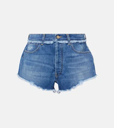 Alanui Fringed Cotton-denim Shorts