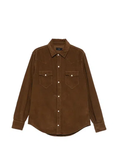 Alanui Decade Corduroy Shirt In Brown