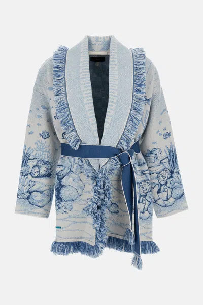 Alanui Deep In The Ocean Cardigan In Blue