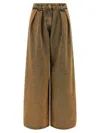 Alanui Desert Rose Pleat-detailed Acid-wash Jeans In Brown