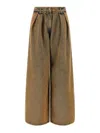 Alanui Desert Rose Pleat-detailed Acid-wash Jeans In Brown