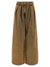 Alanui Desert Rose Pleat-detailed Acid-wash Jeans In Green