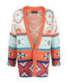 Alanui Jacquard Geometric V-neck Cardigan In Multicolor